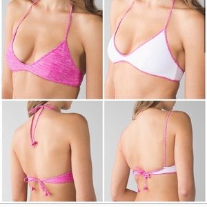 Lululemon sand to Surf Tie Bikini Top Size 6 Pink